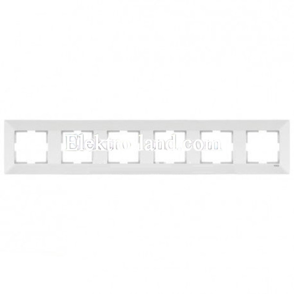 Рамка шестерная горизонтальная белая VIKO MERIDIAN 90979006-WH